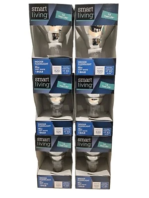 6 PACK SMART LIVING  Indoor Floodlight Bulbs, BR30 65-Watt 520 Lumen & FREE SHIP - Image 1 of 4