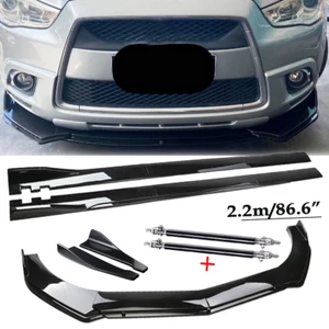 Front Bumper Lip Spoiler Chin Splitter Body Kit Glossy Black For Mitsubishi ASX - Picture 1 of 24