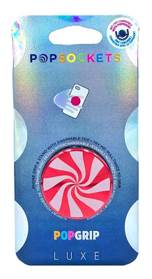 PopSockets Luxe Backspin Spinnable Aluminum Top Peppermint Pop Socket PopGrip - Image 1 of 3