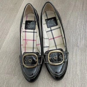 Coach 7,5B Hillory schwarze Patentpumps Schnalle Made in Italy - Bild 1 von 11