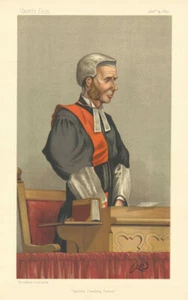VANITY FAIR SPY CARTOON Richard Collins 'Smith's Leading Cases' Judge. Law 1893 - Picture 1 of 2