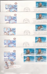 Set di 5 FDC 1986 - Scott# 2220-23 - Esploratori Polari - Farnam Cachet - Foto 1 di 1