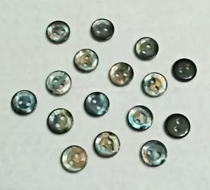 10pz Bottoni Cardigan Tuta 11mm 18L Nero Blu Marrone Effetto Conchiglia Perla - Foto 1 di 4