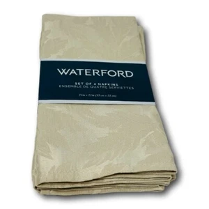 Juego de 4 servilletas de cena Waterford hojas de otoño beige Acción de Gracias - Imagen 1 de 3