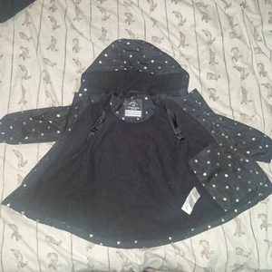 Black Fleece Lined Foil Rainbow Star Rain Mac 3-4 Years Toddler Girls - Picture 1 of 4