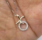 1.50 Ct Round Simulated Diamond Round Pendant Necklace 925 Silver Gold Plated
