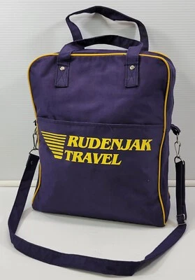 D) Bolsa de ombro vintage Rudenjak Travel promocional Croácia lona azul - Imagem 1 de 4