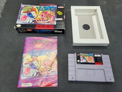 Ren & Stimpy Show: Veediots Super Nintendo SNES Complete In Box CIB Great Shape - Image 1 of 4