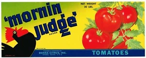 100 ORIG COLORFUL VINTAGE MORNIN' JUDGE LABELS! 99% OFF RETAIL! GREAT LEGAL GIFT - Picture 1 of 1