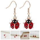 Ladybug Crystal Dangle Earrings - Good Luck Animal Jewelry-HA