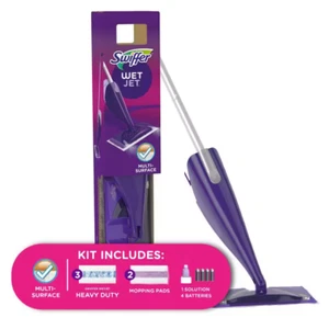 Swiffer WetJet Mop Starter Kit (1 Mop, 5 Pads, 1 Floor Cleaning Solution) NEW - Picture 1 of 12