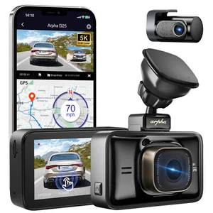 5K Dash Cam for Car 4K+1080P Dual Cameras 4K 5G WiFi GPS Night Vision Park Mode - Picture 1 of 15