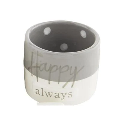 Mud Pie E5 Happy Alway Everything Ceramic Dip Cup 2.75x3.5"di 48500231 - Image 1 of 4