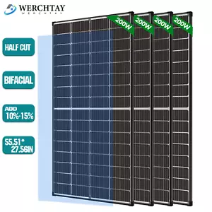 200W 400W 600W 800W Bifacial Solar Panel 12V Home PV Power Off-Grid Boat Power - Picture 1 of 18