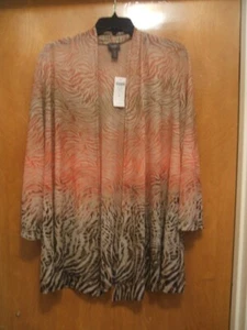 Chico's 4 20 22 Travelers Collection Open Hannah Jacket NWT $99 Animal Print - Foto 1 di 13