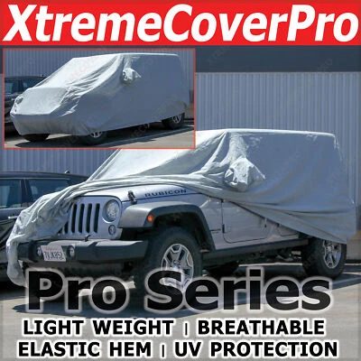 Jeep Wrangler 2013 4 puertas ilimitado transpirable cubierta de auto con bolsillo de espejo Foto 1 de 4