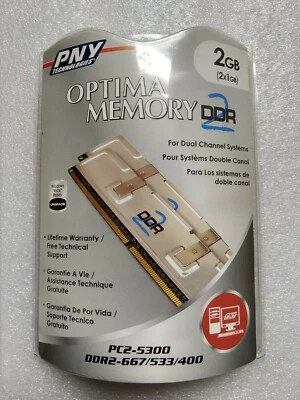 PNY Technologies Optima 64A0TFTHE-HS 2GB (2 x 1GB) PC2-5300 DDR2-667 PC Memory - Image 1 of 3