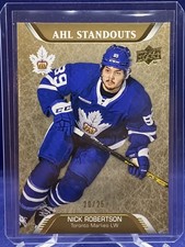 Nick Robertson Gold AHL Standouts 20/25 2020-21 UD AHL Hockey #243 Marlies Leafs