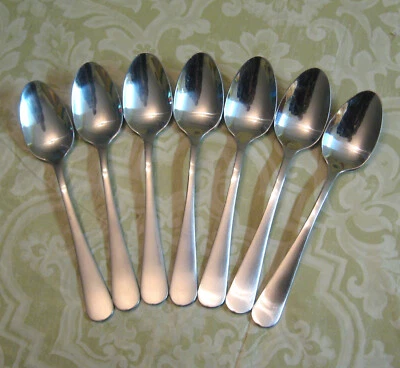 Лот из 7 чайных ложек Godinger ATOL из нержавеющей стали 6 1/2 - Изображение 1 из 3