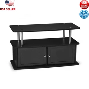 TV Stand 2 Cabinets Open Shelves Storage Modern Design Holds TVs up to 36in New - Picture 1 of 5