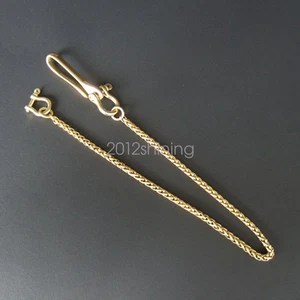 Solid Brass Wallet Key Chain Bow Shackle Joint Connect Belt U Hook Clip Biker - Picture 1 of 6