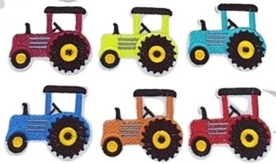 4 Stück Stoff Stickerei Bügelbilder Traktor Patch Aufbügler Aufnäher - Bild 1 von 4