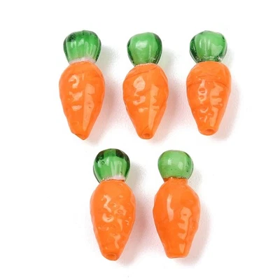 Cuentas espaciadoras naranja zanahoria hechas a mano 20 piezas para pulseras collar Foto 1 de 3