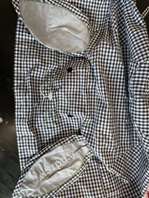 Forro de cesta de Pascua de guinga POTTERY BARN KIDS - azul - grande - monograma Andrew Foto 1 de 2