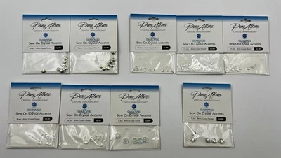 Swarovski Sew-On Accents Crystal Flower & Round Mixed Lot New 10 pks - Image 1 of 4