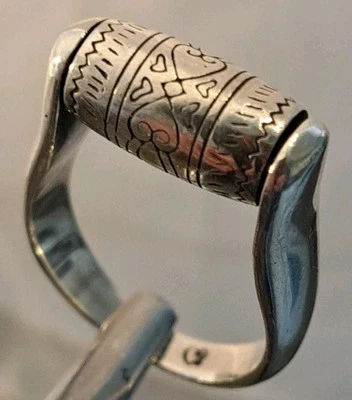 Rare Brighton Sayan Spinner Roller Sterling Silver 925 Hearts Scroll Ring 7.75 - Image 1 of 4