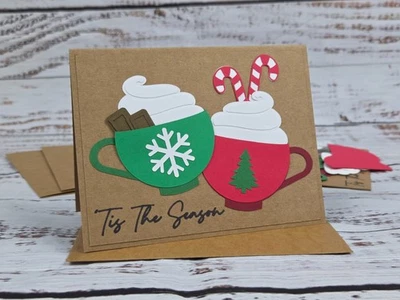 Kit de tarjetas de felicitación de Feliz Navidad #40 [Lote de 4, Tis The Season, chocolate caliente] Foto 1 de 4