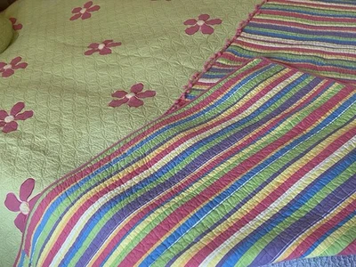 Colcha/colcha estampada colorida cerámica estilo granero algodón completo/queen *Leer Foto 1 de 4