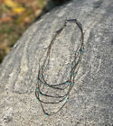 Vintage Liquid Silver & Turquoise Strand Necklace