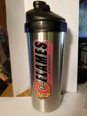 NHL Calgary Flames Protein Shaker / Mixed Drink Shaker Cover