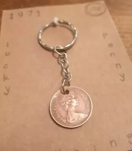 lucky penny keyring. birth year 1971 birthday anniversary gift - Picture 1 of 4
