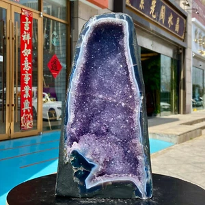 Geoda de amatista natural 19,06 lb cuarzo cristal racimo catedral energía curativa - Imagen 1 de 16