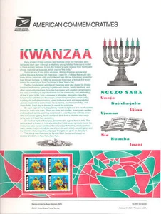 #642 34c Kwanzaa Stamp #3548 USPS Commemorative Stamp Panel - Picture 1 of 1