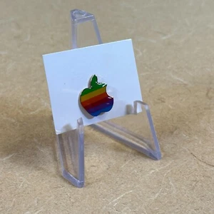 PIN___ Apple Computer Rainbow Logo ___ Authentic Never Used ___ Rare Vintage - Photo 1/4
