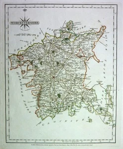 Antique map, Cary, Worcestershire .. - Picture 1 of 1