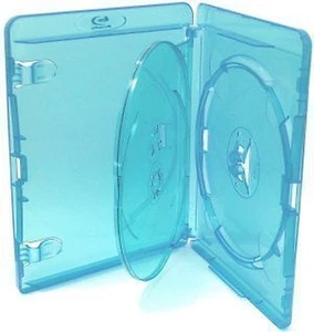5 X Amaray with 14 mm Spine Blue Blu-Ray DVD Triple Cases Holds 3 Disks - Picture 1 of 4