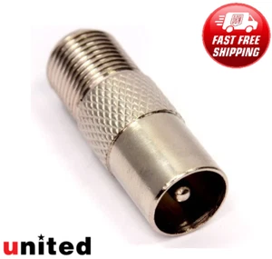 Satellite to Coax Adapter F-Type Female Screw Cable to RF TV Aerial Coaxial Lead - Picture 1 of 3