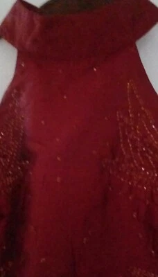 French Connection  Pure Silk Maroon Sequinned Halter Top szL. Party/Festival. - Image 1 of 3
