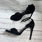 £800 Auth Saint Laurent Black Shoes, Black Suede High Heel Sandals, 6 UK/39 EU