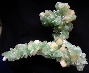 KLASSISCHE BILDUNG GRÜNER APOPHYLLITKRISTALLE MIT STILBITPROBEN MINERALIEN - Bild 1 von 11