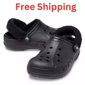 Crocs Men's and Women's Slippers Baya Lined Clogs Indoor House Shoes FREE SHIPS - Picture 1 of 6