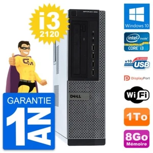 PC Dell Optiplex 990 DT Intel Core i3-2120 RAM 8Go Scheibe 1To Windows 10 Wifi - Bild 1 von 7