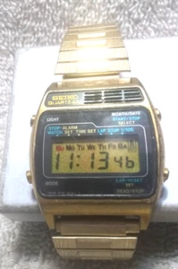 Seiko Quartz Digital Watch A159-4029-Chronograph A159-4029-G New Bat Works Read - Picture 1 of 12