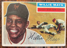 WILLIE MAYS   1956  TOPPS   Baseball Card -  WEAR  - VINTAGE!