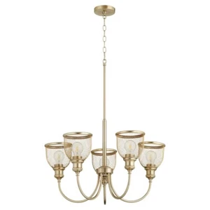 Quorum Omni 5 Light Chandelier, Aged Brass - 6212-5-80 - Picture 1 of 1