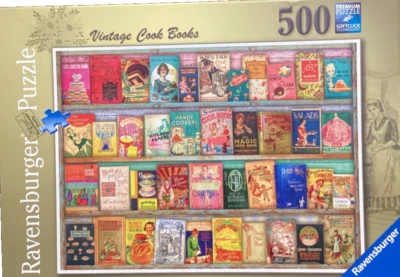 Ravensburger 500 pc Vintage Cook Books by Aimee Stewart 2020 jigsaw puzzle Rare - Image 1 of 2